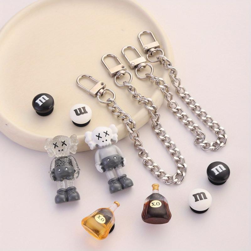 10pcs Mini Drink Bottle Shoe Charm Chain Clogs Buckle Sandal Slipper