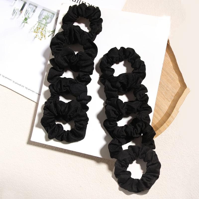 Velvet Scrunchies Mini Thin Elastic Hair Ties 10pcs