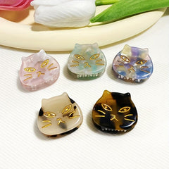 5pcs Mini Cat Shape Hair Claw Acetate Ponytail Holder Hair Accessories