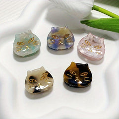 5pcs Mini Cat Shape Hair Claw Acetate Ponytail Holder Hair Accessories