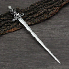 Viking Style Sword Hairpin Silvery Barrette Hair Stick