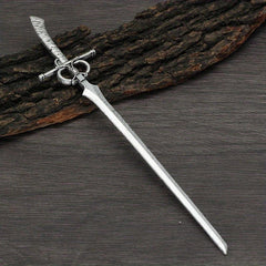 Viking Style Sword Hairpin Silvery Barrette Hair Stick