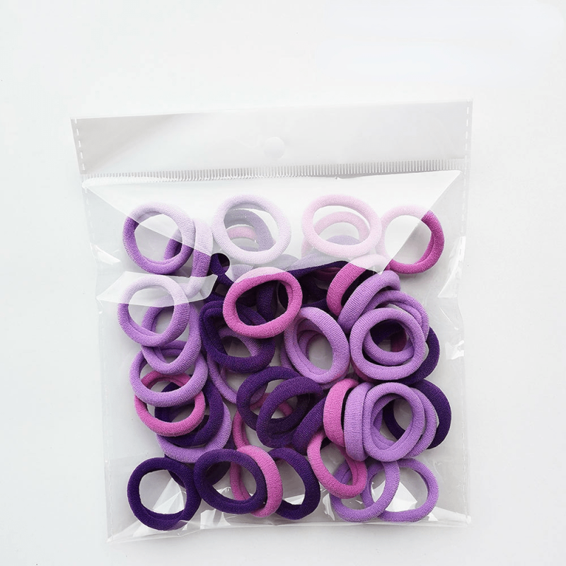 50Pcs Elastic Plush Hair Ties for Kids