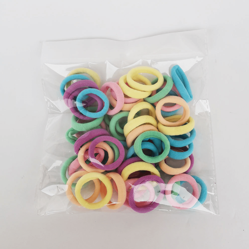 50Pcs Elastic Plush Hair Ties for Kids