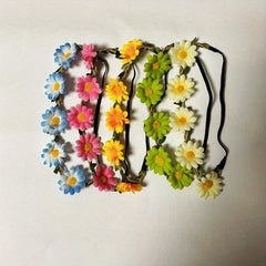 5pcs Boho Stretchy Headband Daisy Hair Band for Party Beach Travel