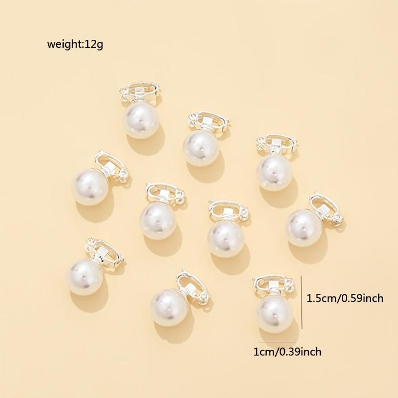 10pcs Pearl Hair Clip Women's Small Metal Golden Hair Accessories