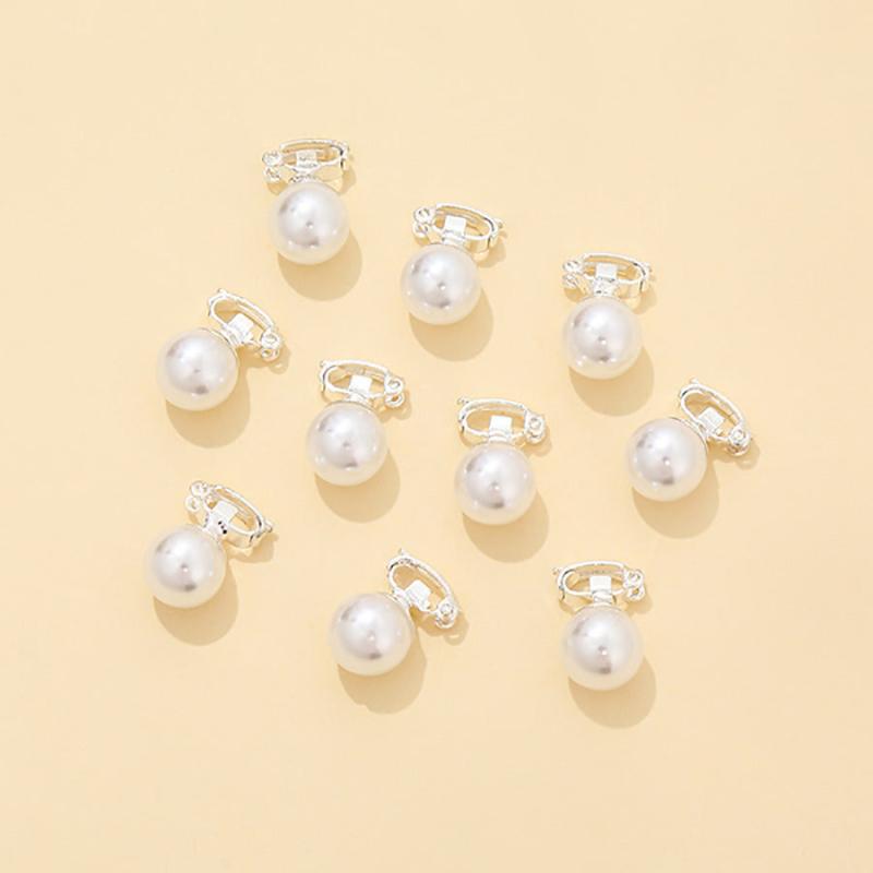 10pcs Pearl Hair Clip Women's Small Metal Golden Hair Accessories