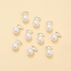 10pcs Pearl Hair Clip Women's Small Metal Golden Hair Accessories