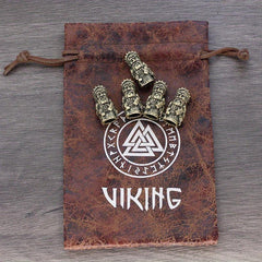 8 Pcs Viking Braids Hair Ring Beads Bracelet DIY Accessories