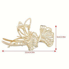 Lotus Leaf Shape Metal Hair Claw Back Head Clip Female Headdress