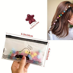 50pcs Mini Hair Claw Clip Flower Shape Non-slip Hair Claw for Women Girls Baby