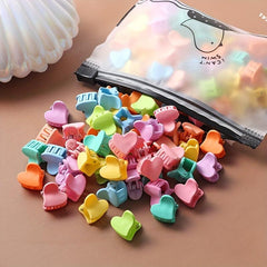 50pcs Mini Hair Claw Clip Flower Shape Non-slip Hair Claw for Women Girls Baby