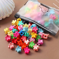 50pcs Mini Hair Claw Clip Flower Shape Non-slip Hair Claw for Women Girls Baby