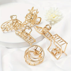 Mini Metal Hair Claw Hollow Shark Claw Back Head Clip Hair Accessories