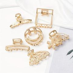 Mini Metal Hair Claw Hollow Shark Claw Back Head Clip Hair Accessories