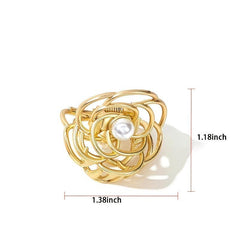 3pcs Mini Rose Flower Hair Claw Clips For Women Faux Pearl Small Hair Clip