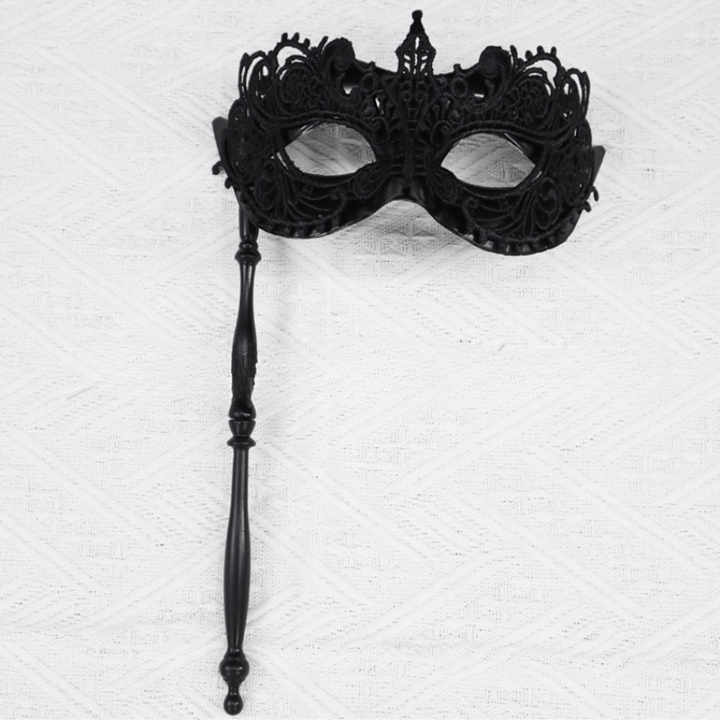 Lace Handheld Stick Mask for Halloween Masquerade Prom Party