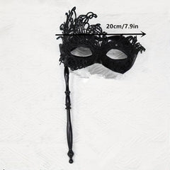 Lace Handheld Stick Mask for Halloween Masquerade Prom Party