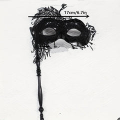 Lace Handheld Stick Mask for Halloween Masquerade Prom Party