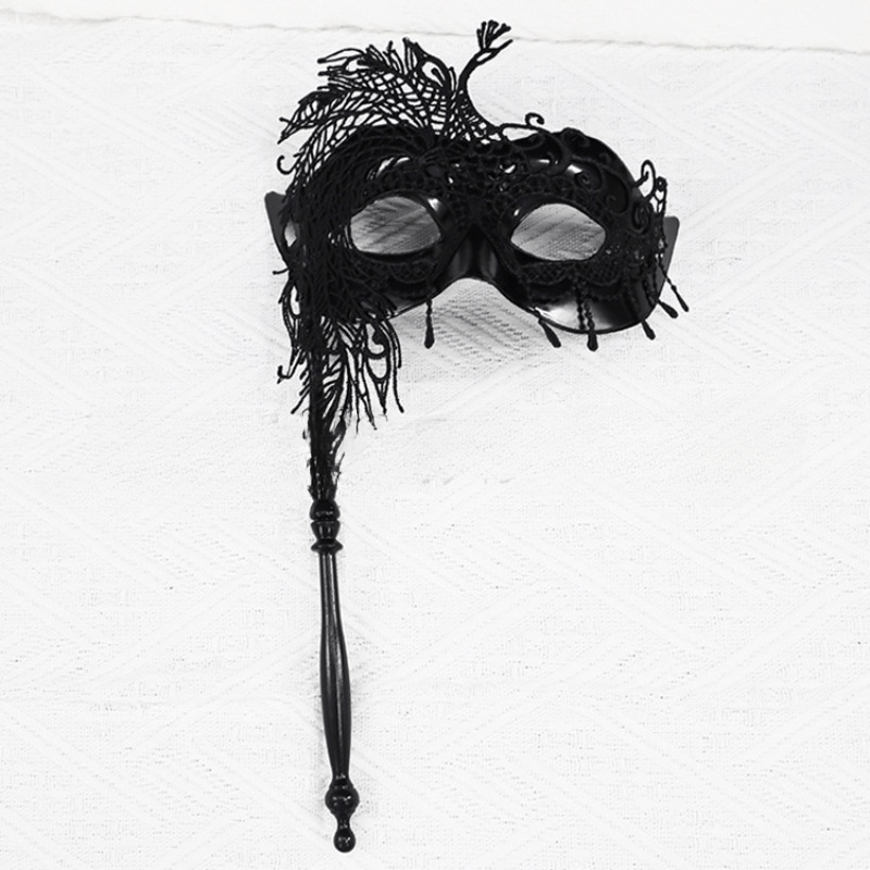 Lace Handheld Stick Mask for Halloween Masquerade Prom Party