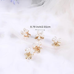 5pcs Mini Pearl Hair Clips Bangs Flower Pearl Hair Clip