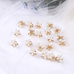 5pcs Mini Pearl Hair Clips Bangs Flower Pearl Hair Clip