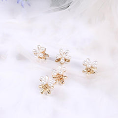 5pcs Mini Pearl Hair Clips Bangs Flower Pearl Hair Clip