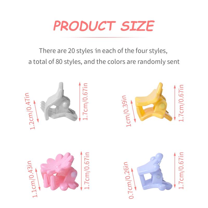 80pcs Mini Hair Claw Clips Small Non Slip Hair Clips Crown Shaped