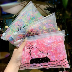 1000pcs Mini Rubber Bands Soft Elastic Hair Tie For Kids Braid Hair