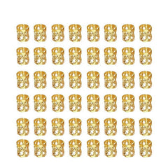 50pcs Aluminum Hair Jewelry Rings Dread Locks Adjustable Metal Cuffs Hair Clips