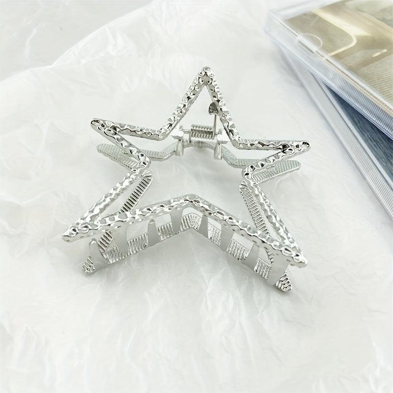 Y2K Metal Star Hair Claw Shark Claw Mini Hair Clip