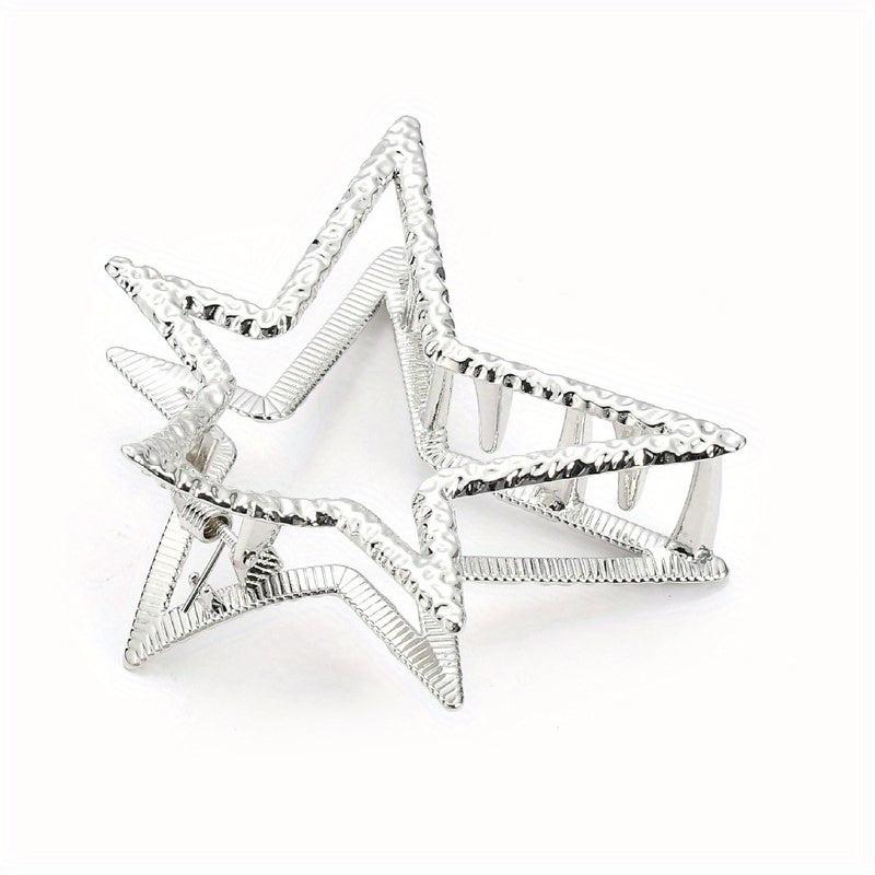 Y2K Metal Star Hair Claw Shark Claw Mini Hair Clip