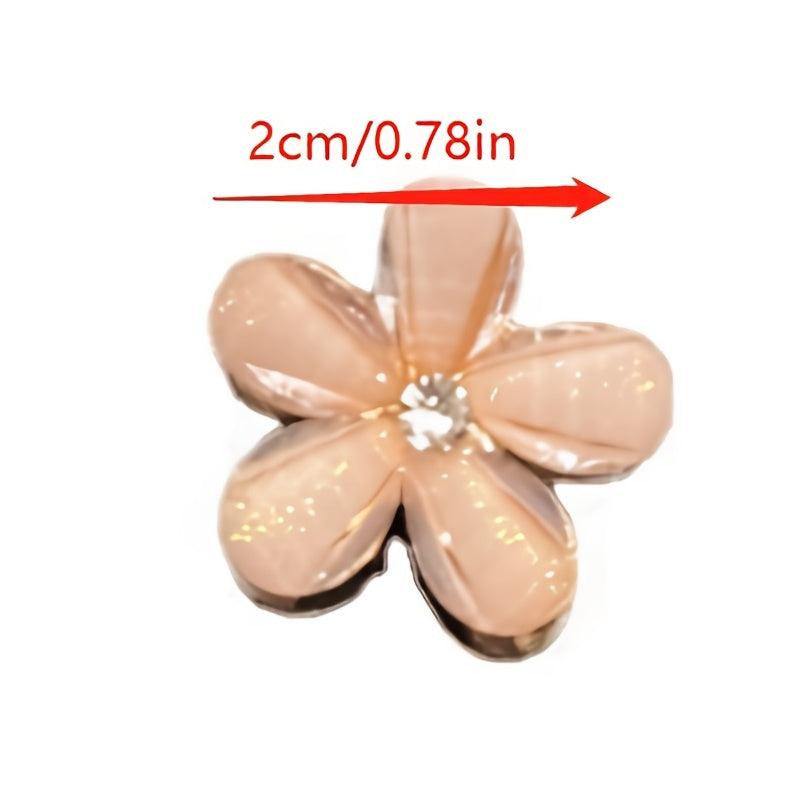 Mini Flower Hair Claws Rhinestone Barrettes Hair Clip Hair Accessories