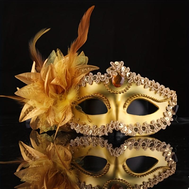 Venetian Masquerade Mask Lily Flower Mask Half Face Ladies Party