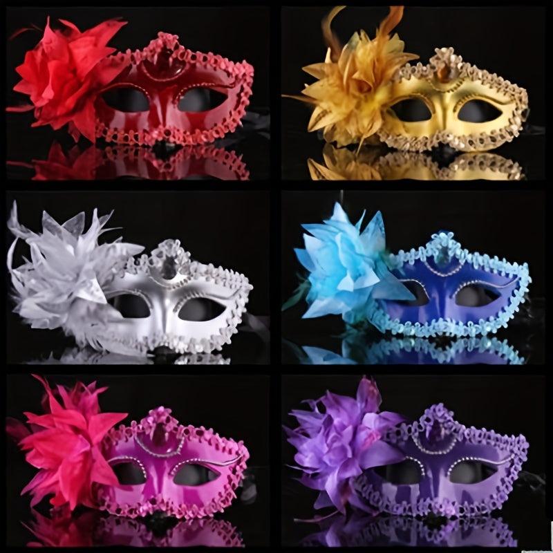 Venetian Masquerade Mask Lily Flower Mask Half Face Ladies Party