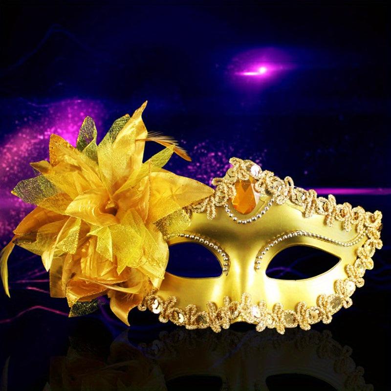 Venetian Masquerade Mask Lily Flower Mask Half Face Ladies Party
