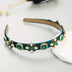 Retro Crystal Head Band Wide Brim Head Hoop Head Jewelry Hair Accessories