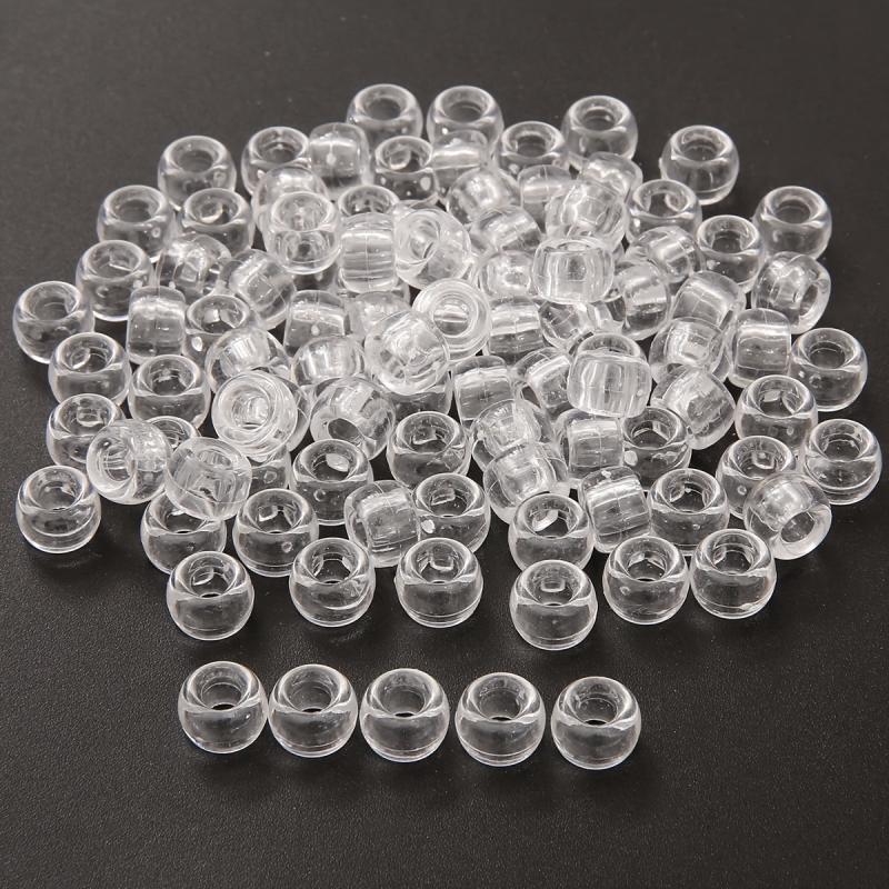 20pcs Clear Resin Hair Rings Metal Hair Clips for Braiding Dreadlock Rings
