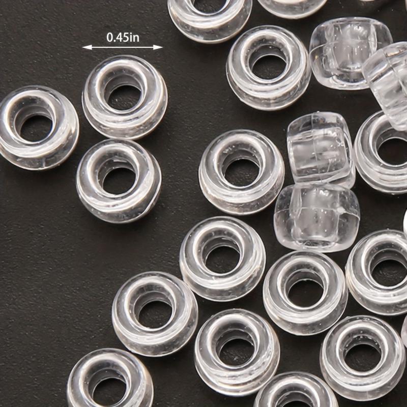 20pcs Clear Resin Hair Rings Metal Hair Clips for Braiding Dreadlock Rings