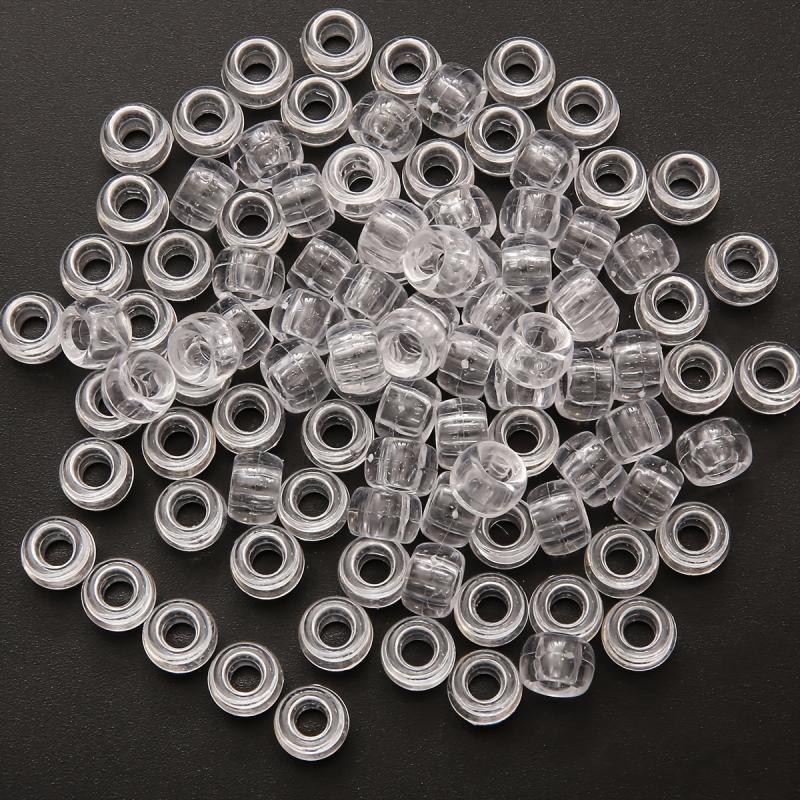 20pcs Clear Resin Hair Rings Metal Hair Clips for Braiding Dreadlock Rings