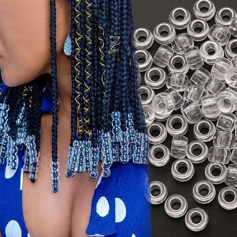 20pcs Clear Resin Hair Rings Metal Hair Clips for Braiding Dreadlock Rings