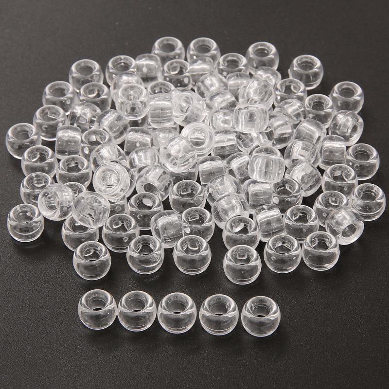 20pcs Clear Resin Hair Rings Metal Hair Clips for Braiding Dreadlock Rings