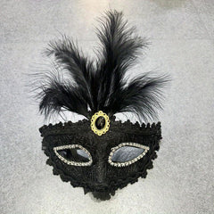 Venetian Style Feather Mask Half Face Princess Masquerade Halloween Party Mask