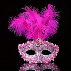 Venetian Style Feather Mask Half Face Princess Masquerade Halloween Party Mask
