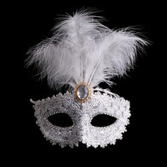 Venetian Style Feather Mask Half Face Princess Masquerade Halloween Party Mask