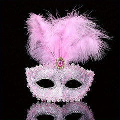 Venetian Style Feather Mask Half Face Princess Masquerade Halloween Party Mask