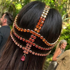Crystal Layer Head Piece Hair Jewelry Women