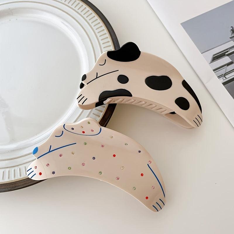 Cartoon Dog Animal Hair Clip with Rhinestones