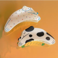 Cartoon Dog Animal Hair Clip with Rhinestones