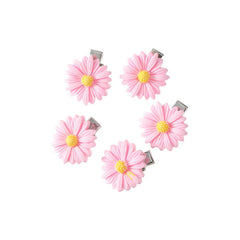 5pcs Sunflower Resin Hair Clip Duck Billed Mini Side Clip